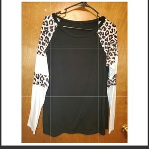 Black and white Leapord print top